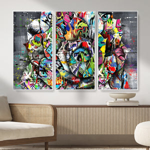 Abstract Graffiti Collage Street Art Wall Art Canvas Print
