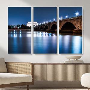 Washington DC Wall Art Canvas Print – Lincoln Memorial Night