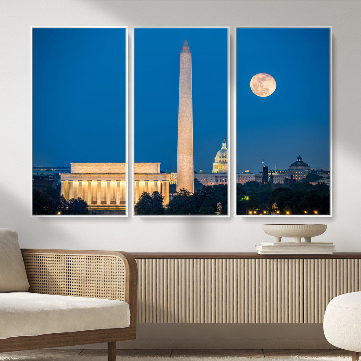 Washington DC Skyline Wall Art Canvas Print – Lincoln