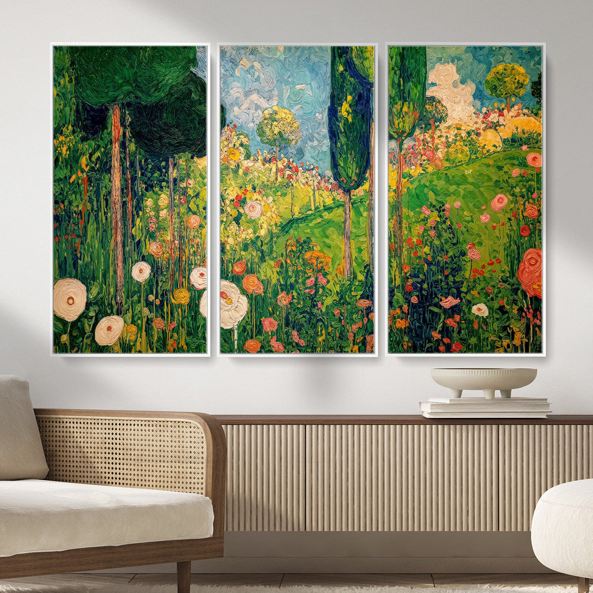 Gustav Klimt Boho Mountain Landscape Large Wall Art,