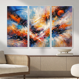 Lyrical Abstraction Wall Art Canvas Print, Orange Blue