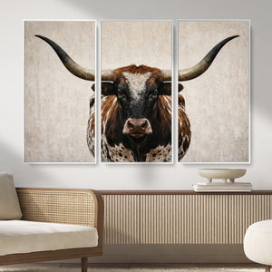 Texas Longhorn Canvas Wall Art Western Bull Desert Moody
