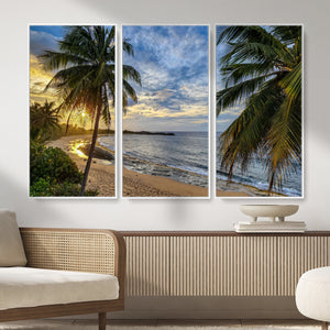 Mar Chiquita Beach Puerto Rico Canvas Wall Art, Manati Caribbean Coastal Photography Print, Tropical Ocean Sunset Decor