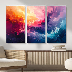 Colorful Abstract Canvas Wall Art Print, Vibrant Popup Color Art Print