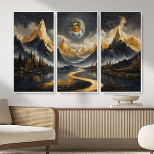 Abstract Mountain Wall Art Canvas Print Modern Landscape Painting Print