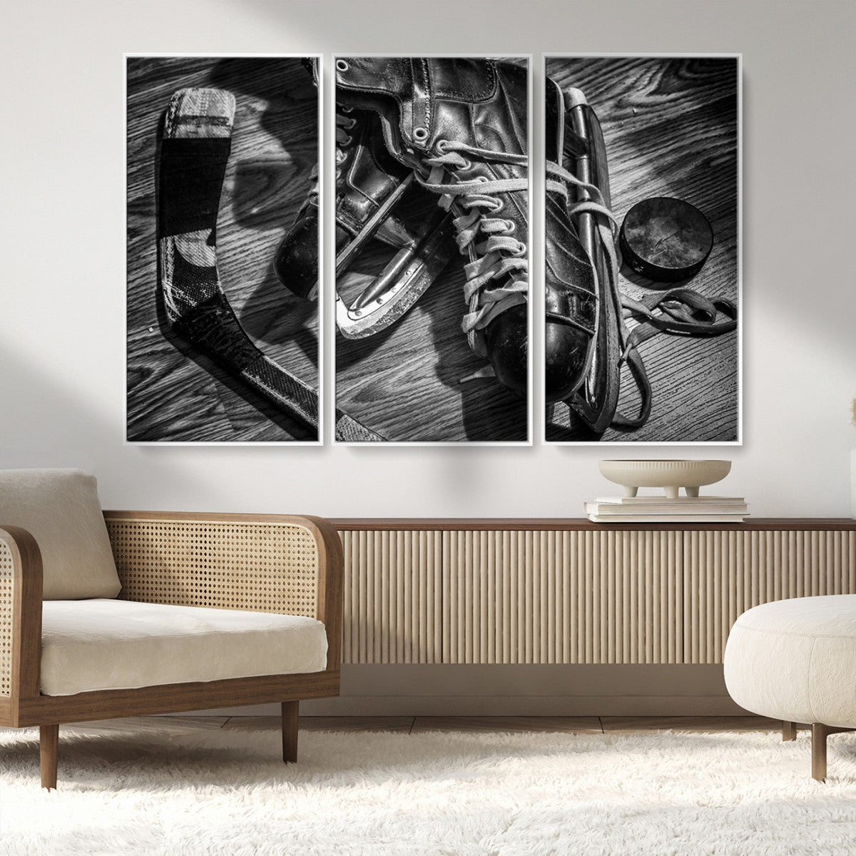 Old Pair of Mens Skates Wall Art Canvas, Men Skates Wall Art