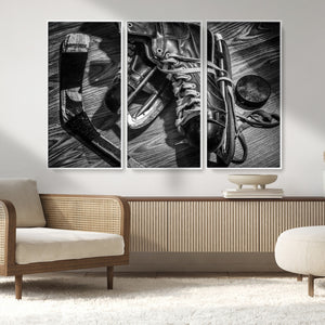 Old Pair of Mens Skates Wall Art Canvas, Men Skates Wall Art