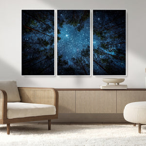Forest and Stars Wall Art Canvas Print