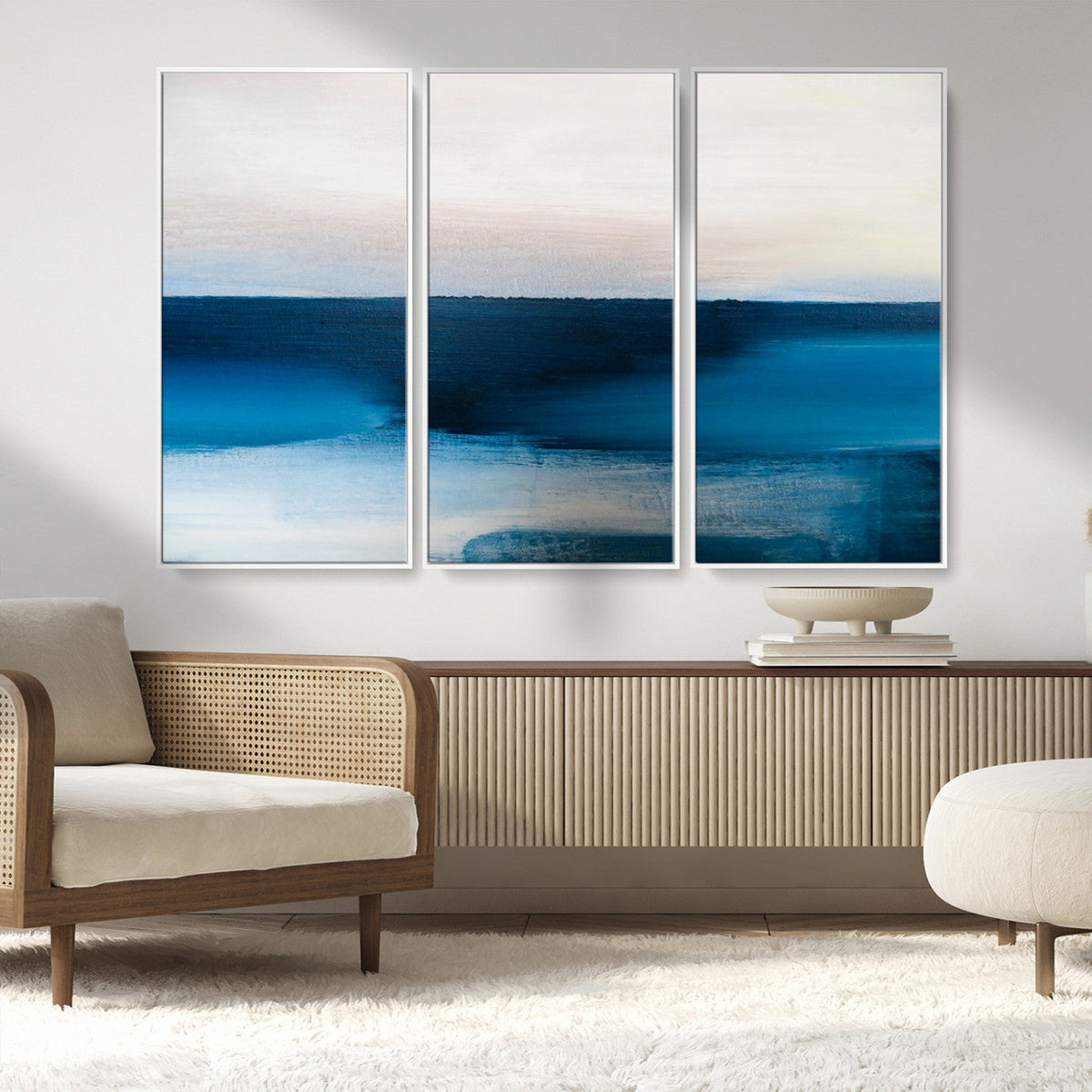 Dark Blue Abstract Wall Art Canvas Print