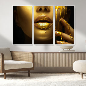 Gold and Women Wall Art Canvas Print
