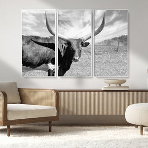 Cattle Wall Art Longhorn Cow Canvas Print