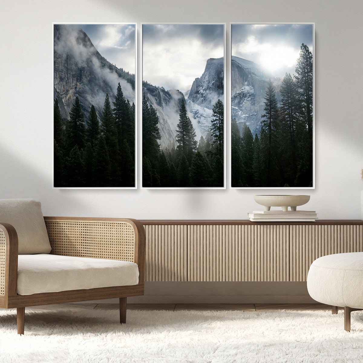 Yosemite National Park El Capitan Foggy Mountain Wall Art |