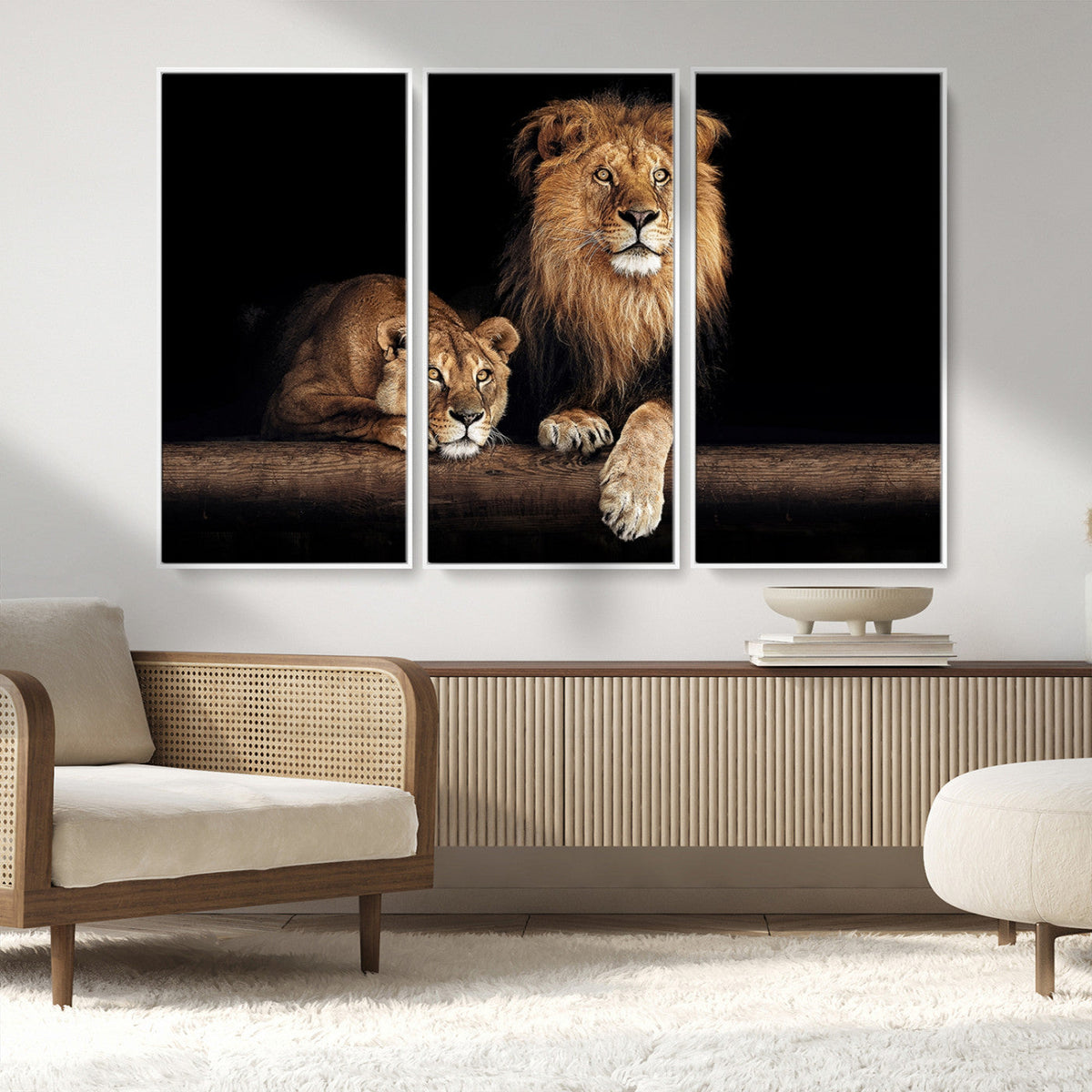 Lion Canvas Wall Art – Majestic Animal Print Artwork for