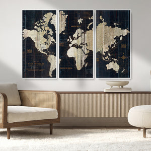 World Map Canvas Print – Detailed Map of the World Wall Art