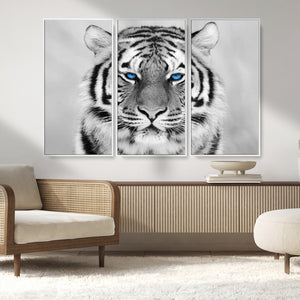Black and White Tiger Wall Art Animal Canvas Print