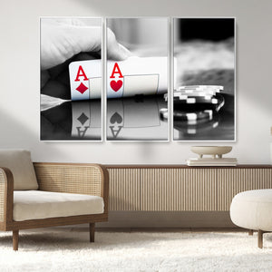 Aces Poker Art Poker Game Wall Art Canvas Print