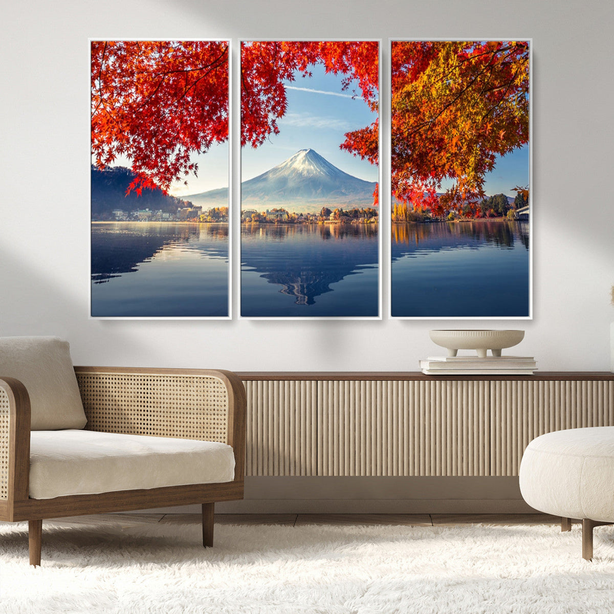 Mount Fuji Canvas Wall Art Japan Autumn Mountain Canvas