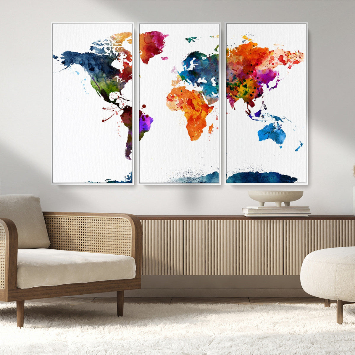World Map Canvas Print – Detailed Map of the World Wall Art