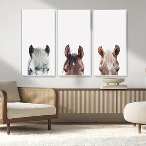 Horse Wall Art - Minimalist Horse Triptych Wall Art – Modern