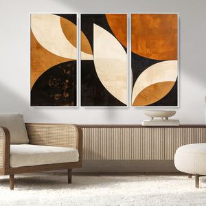 Geometric Abstract Wall Art Canvas Print, Mid Century Modern