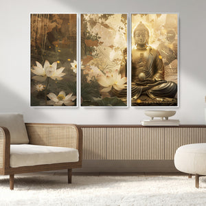 Zen Buddha Wall Art Canvas Print | Peaceful Meditation Decor