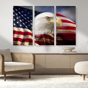 American Flag Eagle Symbol Wall Art, American Flag Eagle