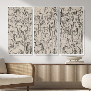Abstract Horse Sketch Wall Art | Ready to Hang and Framed |