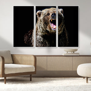 Grizzly Bear Canvas Print | Wildlife Wall Art for Cabin