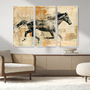 Chines Style Running Horse Western Wall Art | Farmhouse Wall