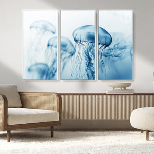 Blue Jellyfish Wall Art Canvas Print
