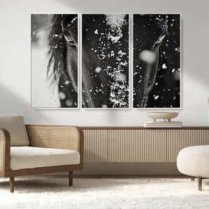 Winter Horse Snow Wall Art Canvas Print