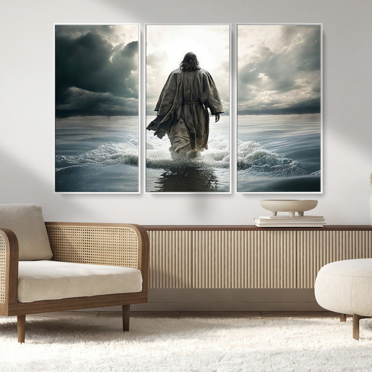 Jesus Walking on Water Wall Art | Canvas Print | Ready to