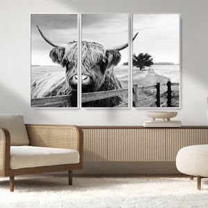 Scottish Highland Cow Wall Art | Rustic Farmhouse Décor |