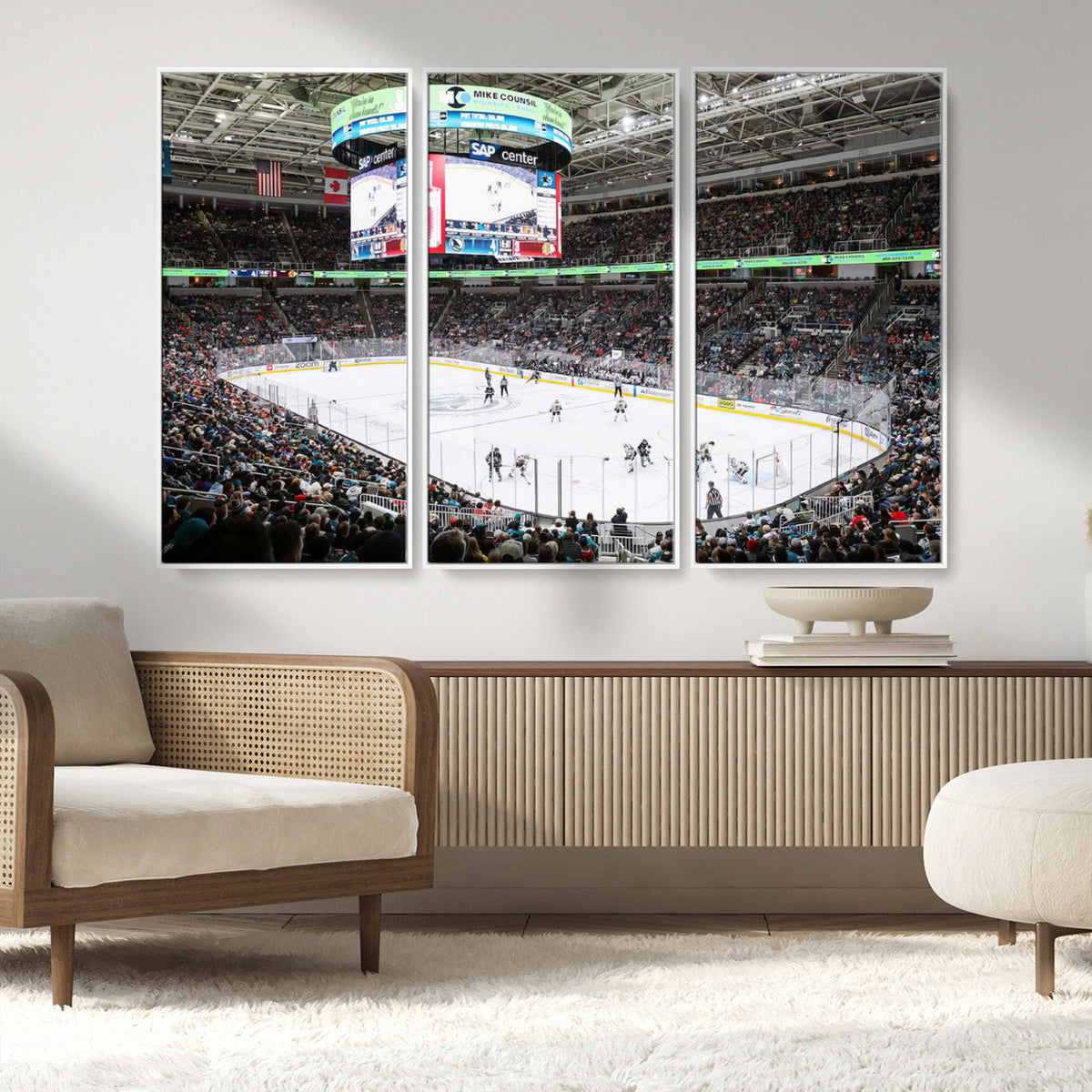 Sharks Arena Blackhawks Sharks Ice Hockey Stadium Wall Art