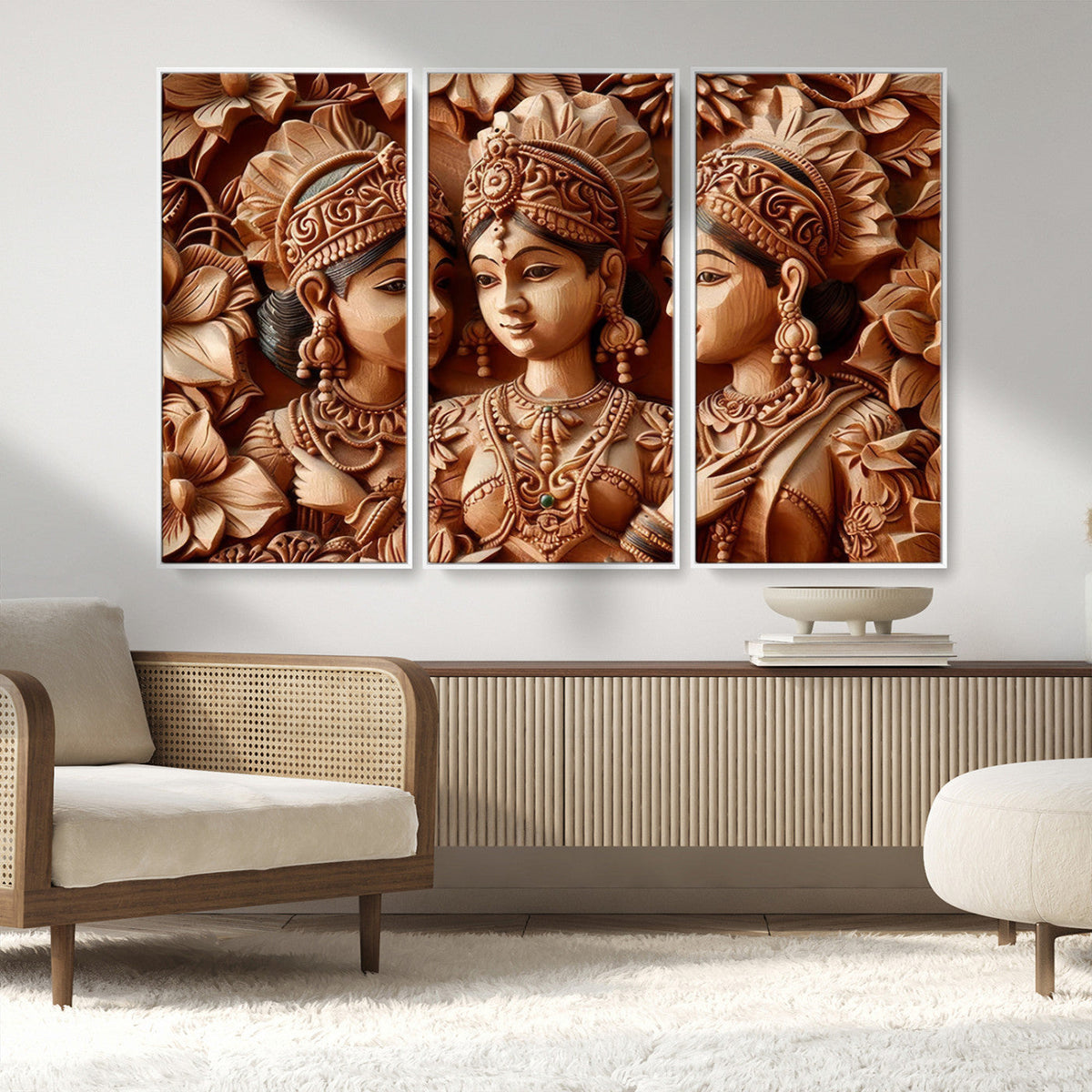 Indian Woman Statue Wall Art Canvas Print