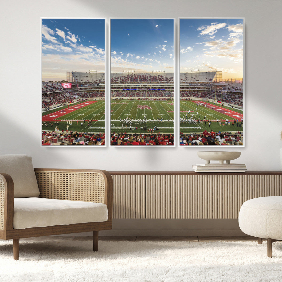 Framed Houston Cougars Football Team Print - Houston TDECU