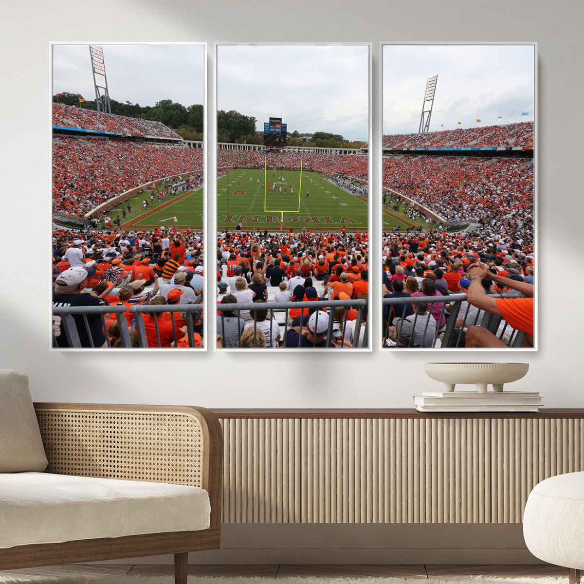 Virginia Cavaliers Football Team Print - Charlottesville Scott Stadium Print Wall Art Canvas