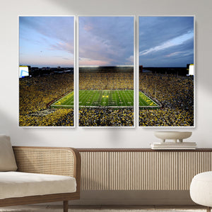 Michigan Stadium Wall Art Canvas Print, Vibrant Game Day