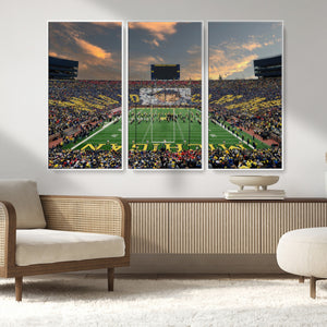University of Michigan Wolverines Print Canvas, Football