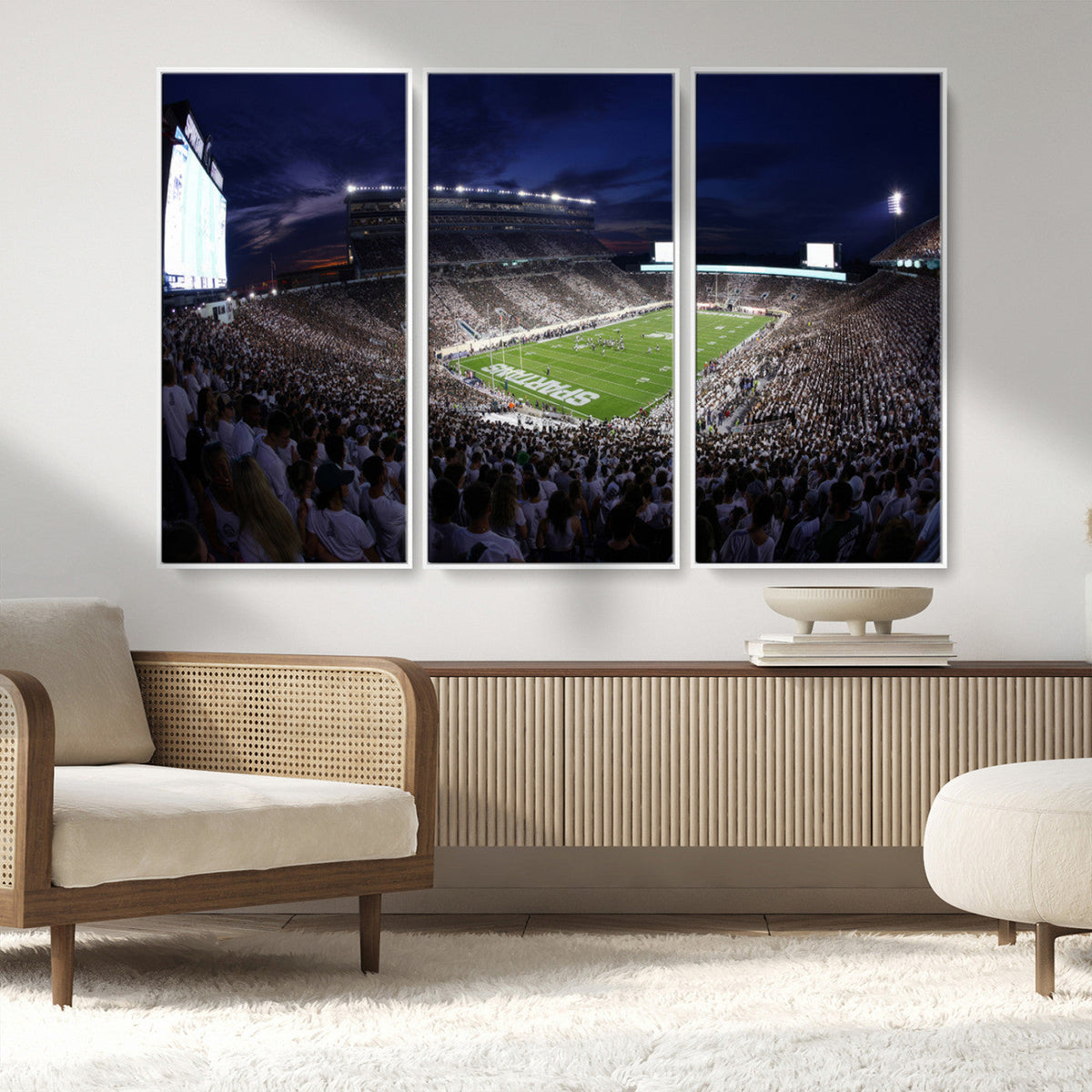 Michigan State Spartans Canvas, Framed Football Team Print -