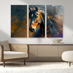 Abstract Horse Wall Art Canvas Print | Farmhouse Wall Decor