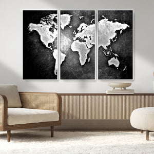 World Map Wall Art Canvas Print – Framed Wall Art for