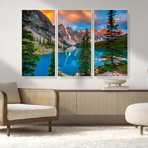 Canadian Rockies Moraine Lake Wall Art Canvas Print, Pine