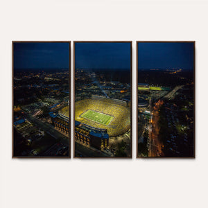 Michigan Stadium Night Game Wall Art – Sports Arena Aerial