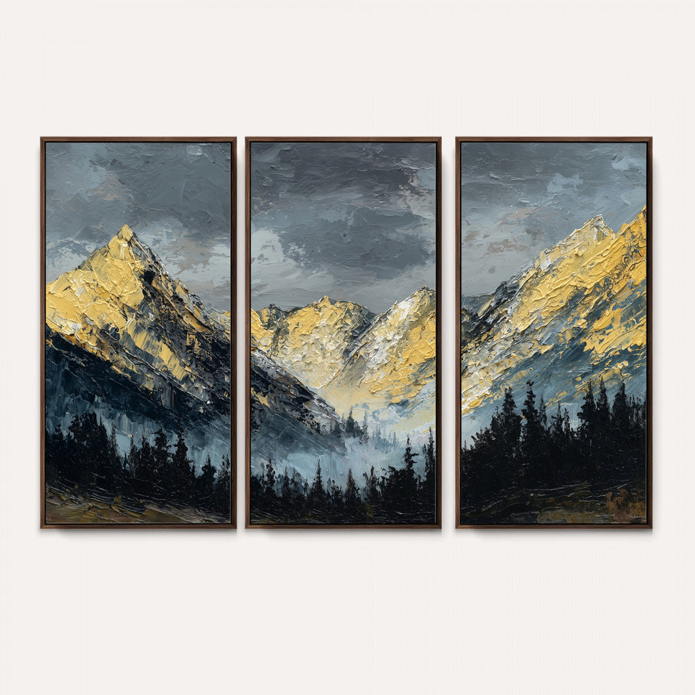 Abstract Mountain Wall Art Canvas Print Modern Landscape Painting Print