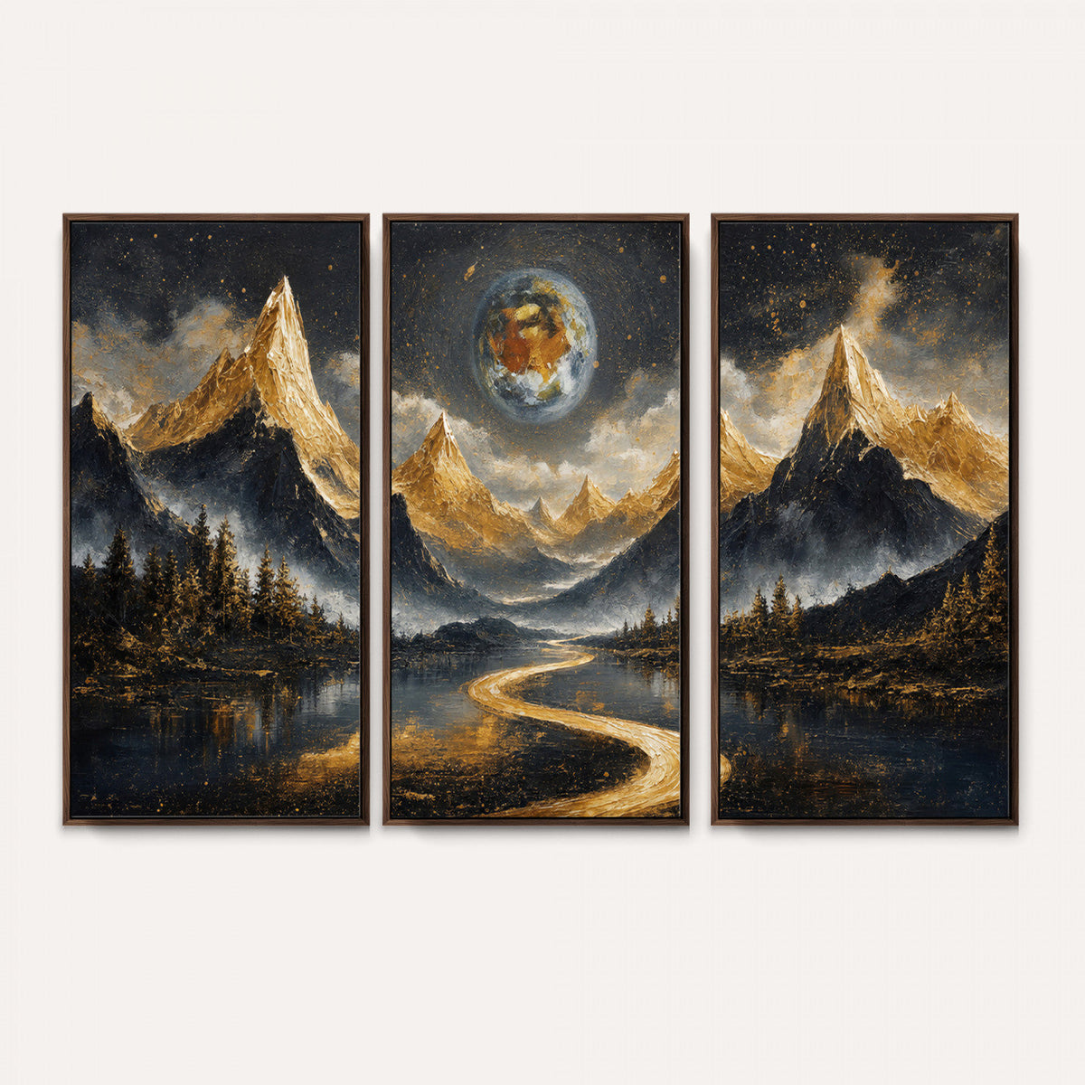 Abstract Mountain Wall Art Canvas Print Modern Landscape Painting Print