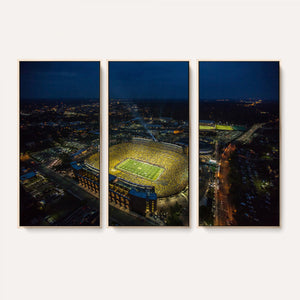 Michigan Stadium Night Game Wall Art – Sports Arena Aerial