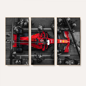 Ferrari Pit Stop Canvas Wall Art – Precision and Speed