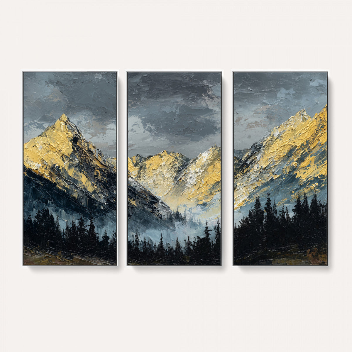 Abstract Mountain Wall Art Canvas Print Modern Landscape Painting Print