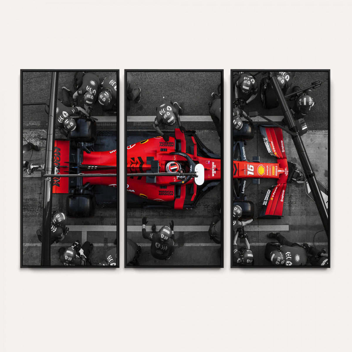 Ferrari Pit Stop Canvas Wall Art – Precision and Speed